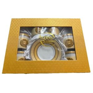 Alpine Cuisine Fine Porcelain 12 Pcs. Lion Coffee Cups & Saucers ARAMCO IMPORTS